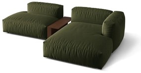 Zielony narożnik modułowy (prawostronny) Martina – Micadoni Home
