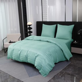 PrzytulneMieszkanie.pl PrzytulneMieszkanie.pl Hotelowa pościel z mikrofibry JASMINE miętowa - pasek 2 cm, hotelowa kieszeń Rozmiar pościeli: 2 szt 70 x 90 cm | 200 x 220 cm