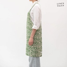 Lniany fartuch Evergreen Damask – Linen Tales