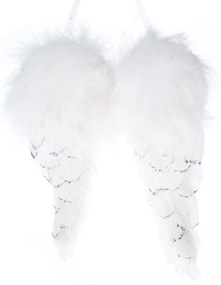 Anielskie skrzydła z piór Christmas wings biały, 31 x 25 x 8 cm