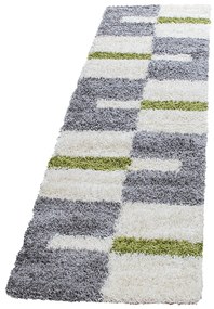 Dywan shaggy Gala szaro-kremowo-zielony 80 cm x 250 cm