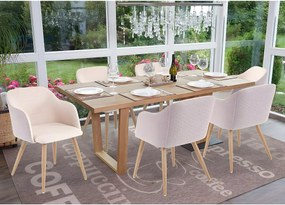 Krzesło do jadalni MCW-D71 (zestaw 6 sztuk),  kremowo-beżowy