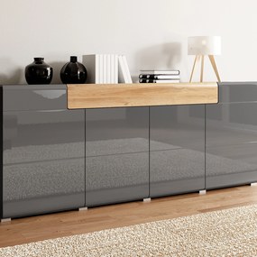 Komoda IBIZA - Antracyt / Front Antracyt / 208 cm