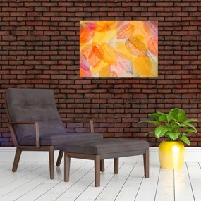 Obraz na szkle - Tło z jesiennych liści (70x50 cm)