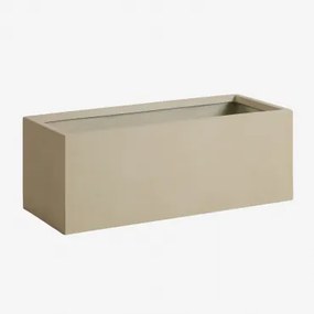 Prostokątny Doniczka Zewnętrzna Z Cementu Sergio Piaskowy Brąz & 100 X 35 X 30 Cm - Sklum