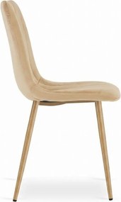 Kremowe aksamitne krzesło LAVA BUTTER CREAM