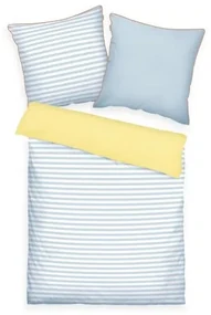 Tom Tailor Pościel perkalowa Light Lemon - Sky blue, 135 x 200 cm, 80 x 80 cm