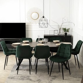 Stół Okrągły Rozkładany LUGO 90-190 cm Orzech/Czarny Loft