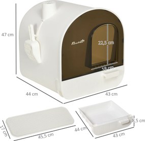PawHut Kuweta dla kota z filtrem i matą podłogową Zapewnia czystość i świeżość Czarno-biały | Aosom PL