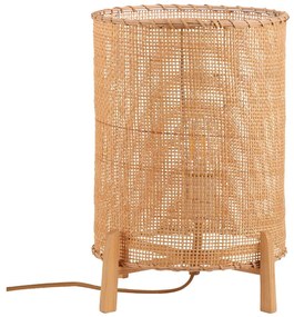 Rattanowa lampa stołowa SULION Wala, wys. 35 cm