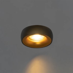 Designerski wpuszczany reflektor czarny z złotym wnętrzem - Mooning