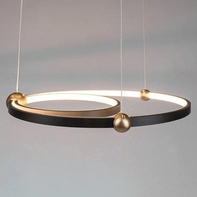Podwójna lampa sufitowa ringi czarna Aurora 50 cm No.2