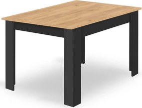 Stół prostokątny w stylu skandynawskim dąb artisan + czarny R0-M71