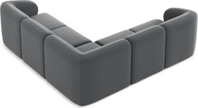 Szary aksamitny narożnik Lani – Makamii