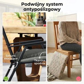 Outsunny Zestaw 4 poduszek na krzesła 39,5 x 39,5 x 10 cm z paskami, antypoślizgowe poduszki do użytku wewnętrznego i zewnętrznego | Aosom PL