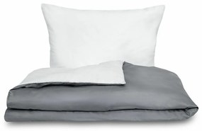 Pościel satynowa Luxury Collection biały/ciemnoszary, 200 x 200 cm, 2 szt. 70 x 90 cm