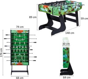 Stół Piłkarski Liverpool 141 x 125 x 89 cm, zielony nadruk