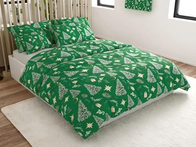 PrzytulneMieszkanie.pl PrzytulneMieszkanie.pl Pościel z mikrofibry GREEN CHRISTMAS zielone Rozmiar pościeli: 2 szt 70 x 90 cm | 200 x 220 cm