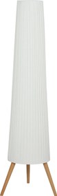 HOMCOM Lampa stojąca LED do salonu ściemnialna, trójnóg drewniany, włącznik nożny, 46 x 46 x 153 cm, Weiß