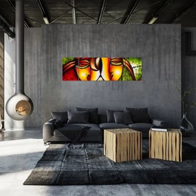 Obraz - Obraz olejny, abstrakcyjne twarze (170x50 cm)