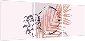 Obraz - Fioletowy minimalizm N⁰3 (z zegarem) (90x30 cm)