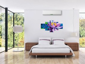 Obraz lilii wodnej na wodzie (125x70 cm)