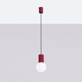 Bordowa lampa wisząca ze szklanym kloszem ø 12 cm Orbital – Nice Lamps