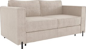 Kanapa 4-osobowa rozkładana typu express z beżową teksturowaną tapicerką - Miejsce do spania 160 cm - Materac 20 cm - ELORYA