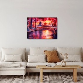 Obraz na szkle magicznego lasu (70x50 cm)