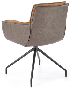 Krzesło czarny odcienie brązu K523 obrotowe eco skóra tkanina