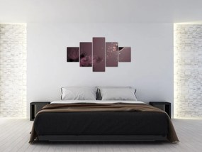 Obraz kwiatu z motylem (125x70 cm)
