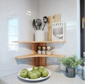 Półka narożna piaskowy dąb 43.5x43.5x37 roman