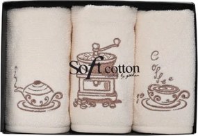 Ręczniki kuchenne COFFEE, 3 szt Beżowy