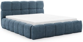 Niebieskie łóżko tapicerowane boucle 5 rozmiarów H8-D36