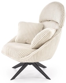 MERRY 2 fotel wypoczynkowy z funkcją obracania, kremowy nowoczesny vintage