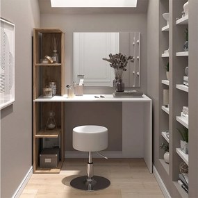 Stół toaletowy biały/sonoma 122.2x55.2x75.8 tower