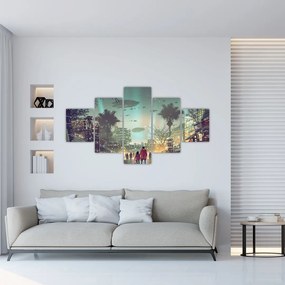 Obraz - miasto w przyszłości (125x70 cm)