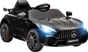 AIYAPLAY Elektryczny samochód dla dzieci Mercedes, 3-5 km/h, pilot, światła i muzyka, Czarny