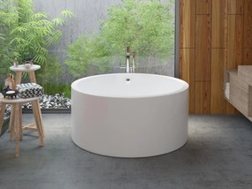 Wanna wolnostojąca okrągła - 165 l - 130 x 130 x 58 cm - Biała - Akrylowa - LAGUNO