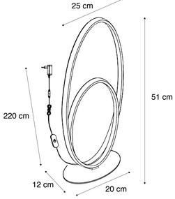 Designerska lampa stołowa beżowa z wbudowaną diodą LED z 3-stopniową regulacją jasności - BoomerangDesignerski Oswietlenie wewnetrzne