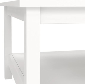 Kwadratowy stolik kawowy z półką Madrid biały mat