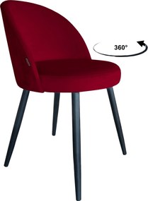 Krzesło TRIX tkanina Welur noga metalowa : Kolor nogi - Czarna stożek, Kolor tkaniny - VELVET - MG31, Typ siedziska - Siedzisko obrotowe 360°