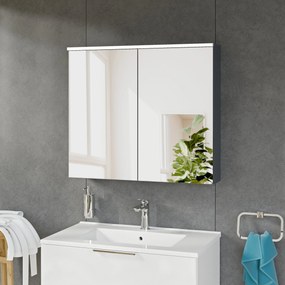 Szafka łazienkowa SOLO z oświetleniem LED i lustrem 80 cm