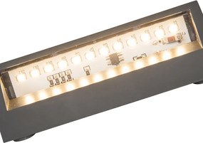 Nowoczesna lampa ścienna zewnętrzna ciemnoszara w komplecie z LED IP54 - Sandstone 1