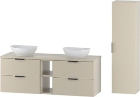 Kaszmirowy Zestaw do Łazienki 140cm Szafka Regał Blat Umywalka Słupek Słupek Pile