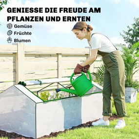 Outsunny Szklarnia z oknem, folia siatkowa PE, mrozoodporna folia szklarniowa, cieplarnia 180 x 90 x 70 cm Biały | Aosom PL