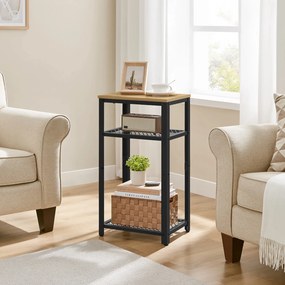 Stolik pomocniczy wysoki loft Faro 03 z 2 półkami, dąb artisan