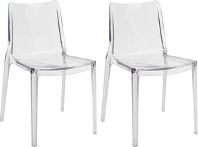 Zestaw 2 krzeseł z poliwęglanu - Kryształowy - RANZAKA