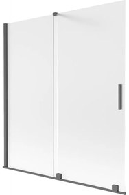 Mexen Velar parawan nawannowy 2-skrzydłowy rozsuwany 150 x 150 cm, szron, gun gray szczotkowany - 896-150-000-31-66