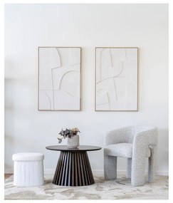 Biały puf z materiału bouclé Medford – House Nordic